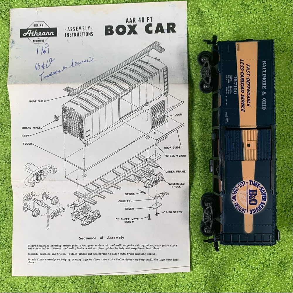 Vintage Athearn Baltimore & Ohio Model Train Box Car